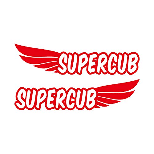Autocollants Wing Super Cub rouge gauche droite pour la personnalisation des carénages moto