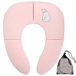 Foldable Baby Kids Potty Toilet Training Seat, Travel Portable Folding Toddler Toilet Seat, Non-Slip, with Carry Bag