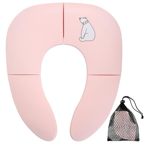 Riduttore Water Bambini Pieghevole, Riduttore Water WC da Viaggio per Bambini, Sedile WC Pieghevole per Bambini, Vasino Portatile da Viaggio, Riduttore Toilette Sedile Bambini