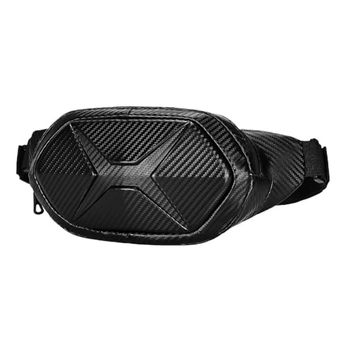 Image of STHIRA Waterproof Bag For Men Carbon Fiber Texture Crossbody Chest Pack Unisex Motorcycle Bag Travel Pouch For Phone & Essentials Casual Storage Riding pouch With Adjustable Strap Gifts For Bikers