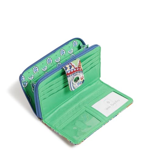 Image of Cotton Turnlock Wallet With Rfid Protection