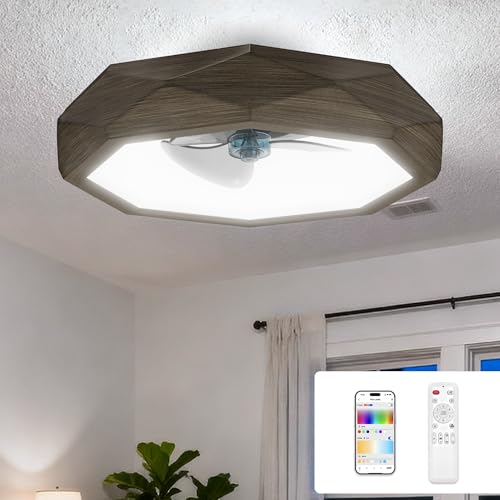 22″ LED Ceiling Fan with Lights and Remote, RGB Ceiling