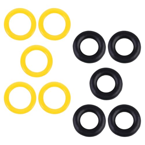 WESIEVYA Anillos de Goma para Devanador de Bobinas para Máquinas de Coser, 10 Piezas (5 Amarillas 5 Negras), Repuestos Aplicables para Mantenimiento y Accesorios de Costura