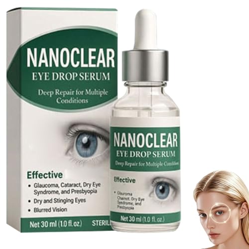 NanoClear Eye Drops,Nano eye drops Serum, Vision Recovery Eye Drops, Dry Eye drops for Humans, Relieve eye Fatigue, Stress & Teary Eyes, Gentle and Effective, Natural for Dry Eyes, Eye Care