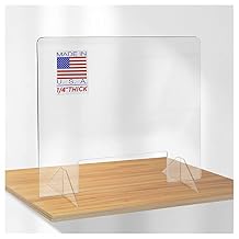 SPEEDYORDERS Protective Sneeze Guard, 1/4" thick 30" W x 24" H With Opening Clear Acrylic Plexiglass Shield For Counters, Transaction Window for Employer & Customers, Barrier Against Sneezing