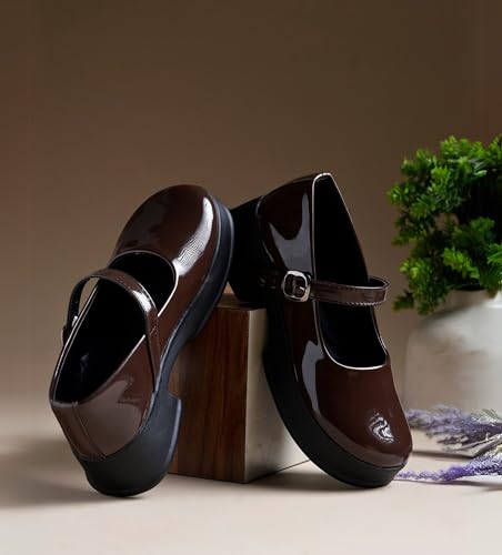 Image of JM LOOKS Women Mary Jane Block Heels | Single Strap | Round Toe | Stylish & Comfortable | Formal & Casual