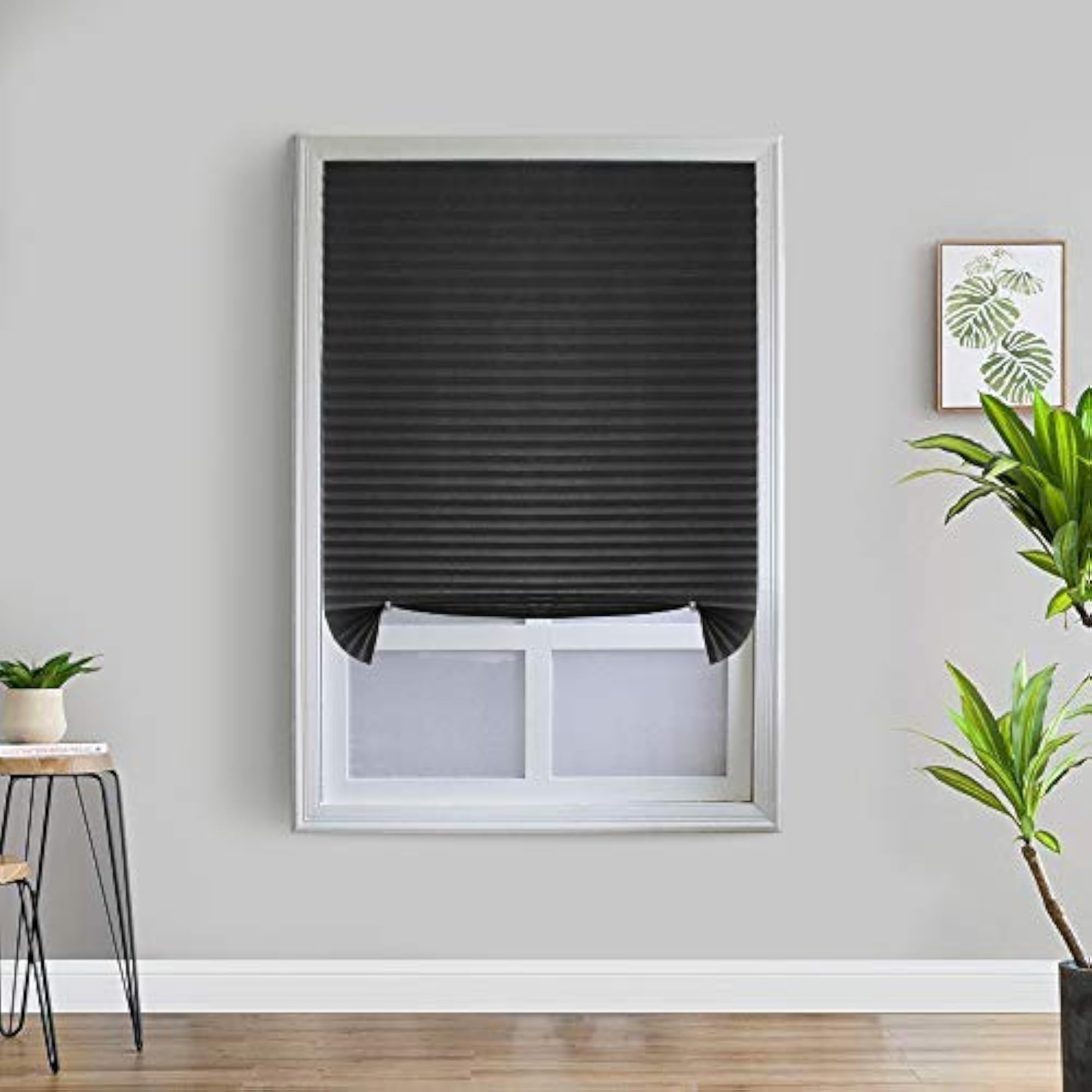 Blackout Pleated Window Shades Cordless Black
