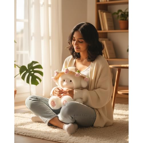 Image of Flufies Plush Soft Toys for New Born Baby and Baby Boy - Soft and Easy Wash Plush - Huggable Plush Toys for Girls and Boys - Soft Toy for Home Decor (25 CM Bouquet Sheep)