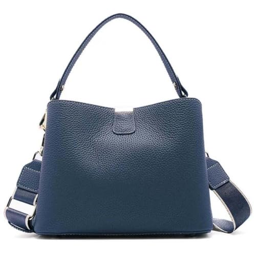 Image of Small Women Soft Genuine Leather Shoulder Bag Crossbody Purses for Lady Bucket Handbag
