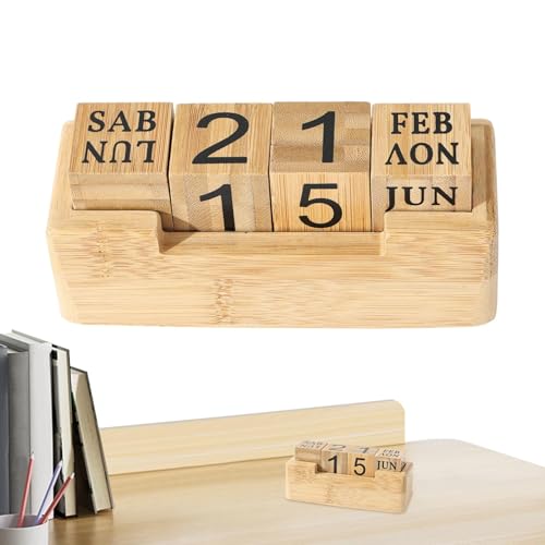 Calendario perpetuo vintage de madera ideal para regalar en ocasiones especiales