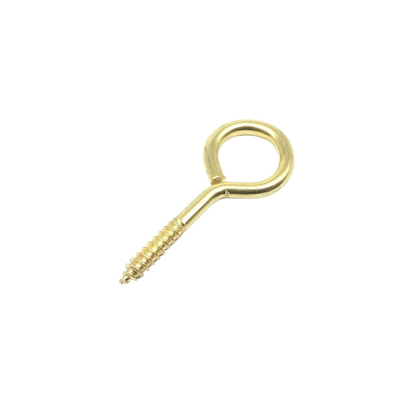 LZTDSBX Cup Hooks Screw 25pc Picture Photo Frame Lamp Light Cabinet Plant Curtain Net Wire Ceiling Eye Bolt Eyebolt in Hanger O L C Hook Clasp(O Shape Golden,Length 25mm)