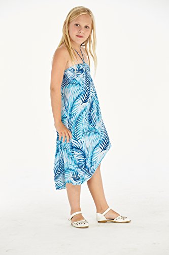 Girl Hawaiian Halter Dress in Simply Blue Palms3