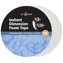 Altenew Double-Sided Adhesive Foam Tape, Strong Permanent Adhesive for Card Making, 108.3 ft Long 0.06" Thick 0.5" Wide Foam Tape Roll for Crafting