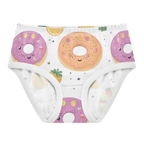 Wusikd Colorful Doughnuts Girls' Underwear Cotton Cartoon Girls Briefs Soft Toddler Underwear 2T