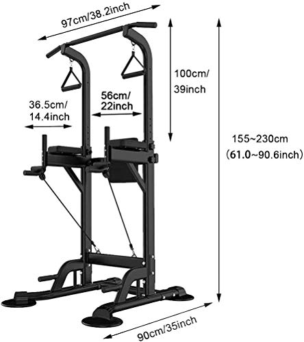 Image of Pull Ups Power Tower Multi Function Tower Dip Stands Workout Dip Stand Pull Up Bar Station Professional Strength Training for Home /Gym