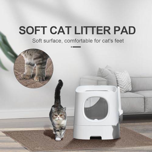 Image of Cat Litter Mat, Litter Trapping Mat Soft on Kitty Paws, 35 inch x 24 inch Kitten Litter Box Mat for Cleaner Floors, Waterproof, Easy Clean, Durable Large Size Cat Litter Pad for Kitten.