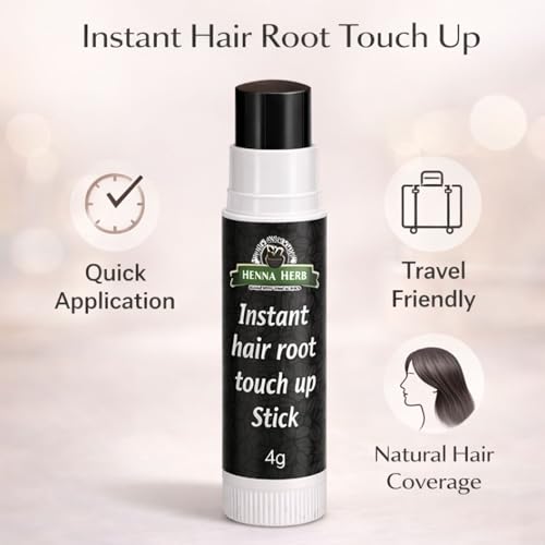 Image of Henna Herb Instant Hair Color Touch Up Stick Black | Root Touchup For Grey Hair | Hair Colour Stick for Women, Easy Temporary, Natural Finish, Mess-Free Hair Color Touchup (3)