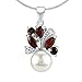 Produktbild Damen Anhänger aus 925 Sterling Silber MARIANNE mit echter weißer Perle und Granat