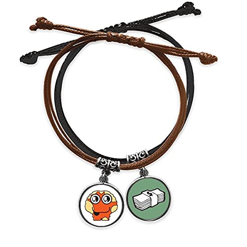 Pulsera de cuero universo y alienígena naranja ajustable que no da alergias en la piel