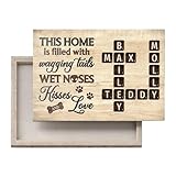 Personalized Pet Lover Home Decor Home With Paw Prints Crossword Puzzle Art Poster, This Home Is Filled With Wagging Tails Wet Noses Kisses And Love Crossword Gifts, Dog Cat Names Crossword Home Decor
