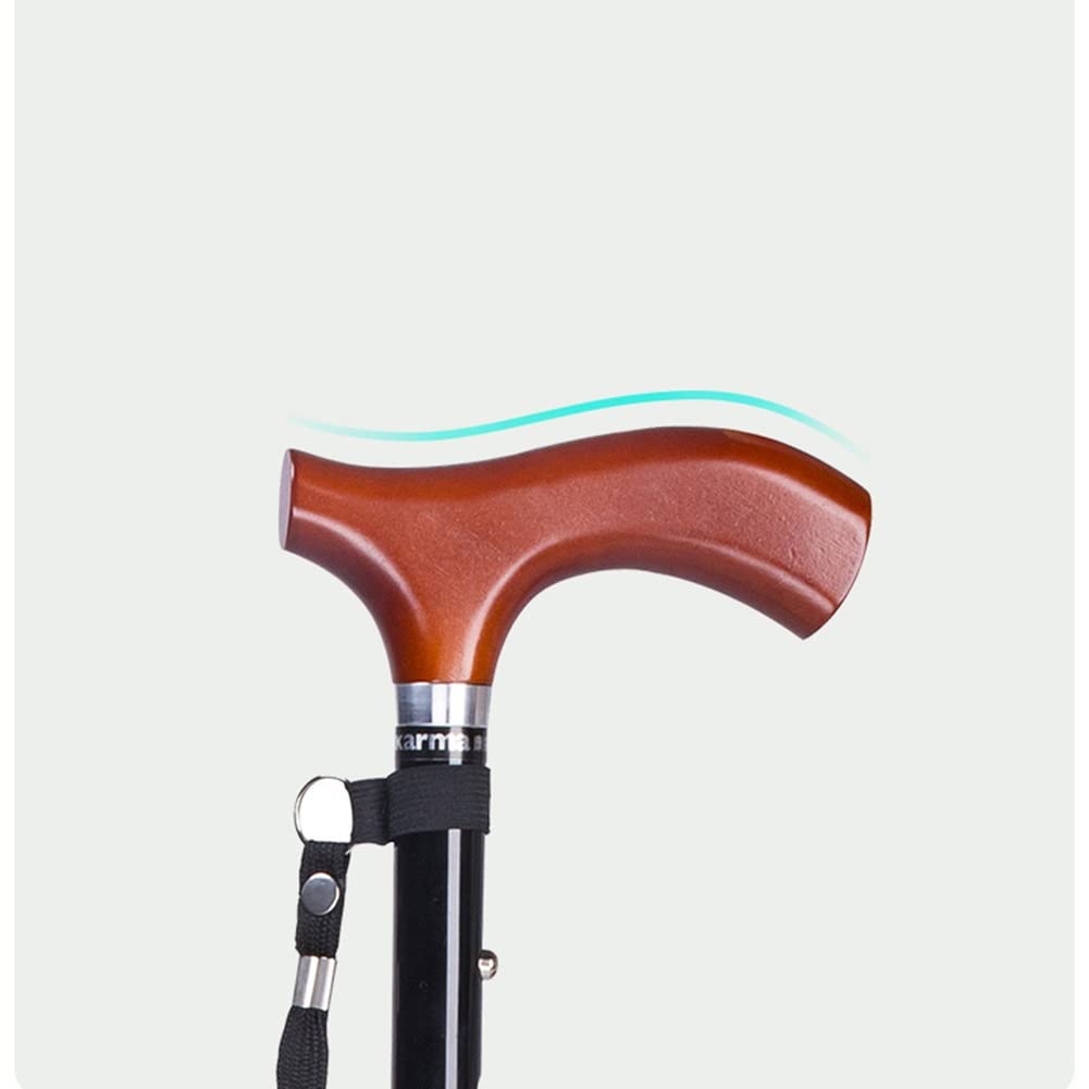 Bastón Plegable, bastón de Aluminio para Hombres y Mujeres, Altura Ajustable, con Correa para la muñeca, Bastones ingleses de Viaje Ligero para Personas Mayores, Negro