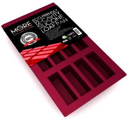 Ultra-Premium, Eco-Friendly 12-Oblong Cavity Narrow Rectangle Silicone Bars, Baking Mold/Baking Pan For Soap, Cake, Bread, Cupcake, Cheesecake, Cornbread, Muffin & Brownies 29.5X17.5X1.3 By More #TOP7