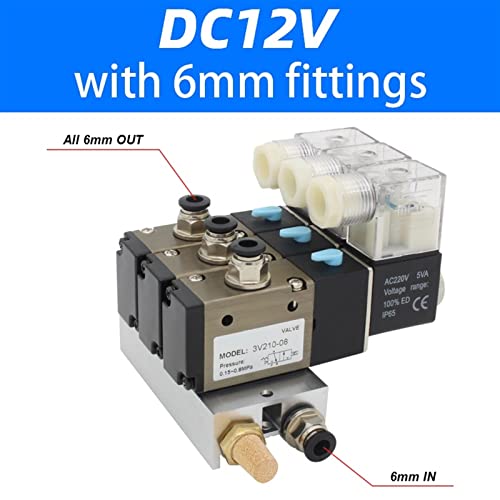Válvula solenoide de 3 vías con silenciador integrado para control neumático silencioso 3