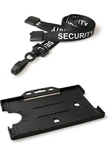 Identity-Plus: Black Pre-Printed Security Lanyard with Black Card Holder (10)
