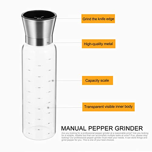 Moedor de sal e pimenta em aço inoxidável Hemoton manual moedor de sal e pimenta para cozinha, casa,