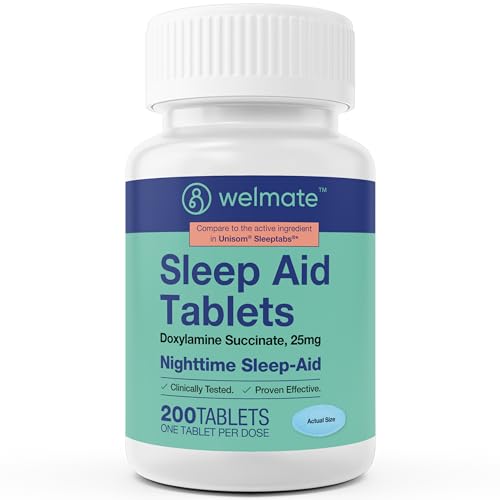 welmate - nighttime sleep aid - doxylamine succinate 25 mg - for adults amp children 12 - 200 tablets