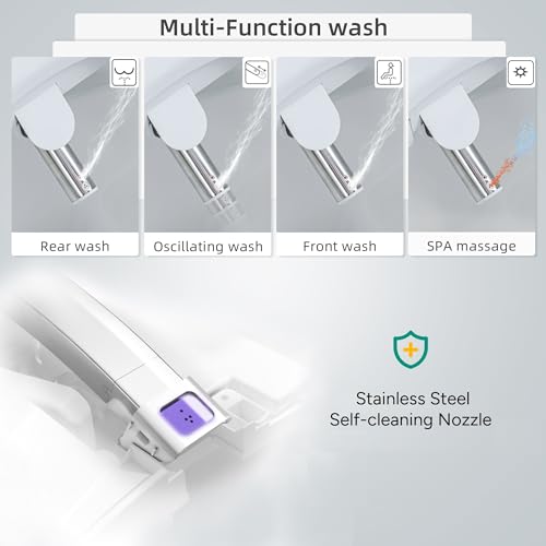 Casta Diva Electric Bidet Seat with Remote, Heated Toilet Seat with Bidet, Warm Water, Air Dryer, Soft Close, Fits Elongated Toilets (Elongated, Electric)