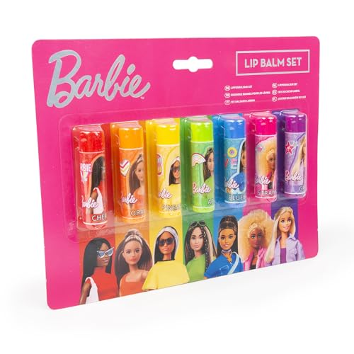abeec Barbie Lip Balm Set, Coloured Lip Balm With 7 Flavours, Kids Lip Gloss For Barbie Fans, Age 5 And Above, Girls Party Bag Fillers, Stocking Fillers - Image 7