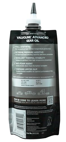Image of Valvoline Flexfill SAE 75W-90 Full Synthetic Gear Oil 1 QT, Case of 4