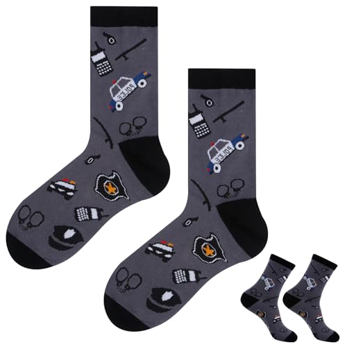 Belillpipi Polizist Geschenk - Lustige Polizei Socken Herren Damen 36-45, Witzige Baumwolle Happy Socks für Männer Frauen Geburtstagsgeschenk Weihnachtsgeschenke