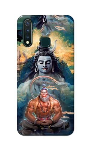 Image of PRINTFIDAA Printed Hard Back Cover Case for Vivo Y19 | Vivo U3 Back Cover (Lord Shiva and Hanuma) -112