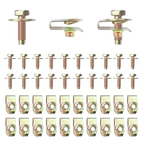 40PCS Car Clips Fasteners Replace OEM# 08146-6162H,20PCS M6-1x20 mm Fasteners Bolts + 20PCS U Clips Compatible with Infiniti Honda Ford Dodge,Professional Automotive Clip