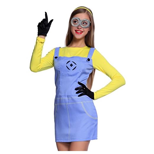 Anladia - Cosplay Dress Disfraz de Minions Dave GRU Mi Vllano Vavorito Fever misiones Talla S M L para Adulto Mujer Fiesta Carnaval Temáticas (S)