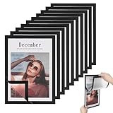 Bczhieulw 10 piezas Marco Magnetico Autoadhesivos con Bisagra A4 con Cierre Magnético, Marco de Información Negro, Pantalla Impermeable, Cubiertas para Señalización, DIN A4 32.5 * 24 cm (Negro)