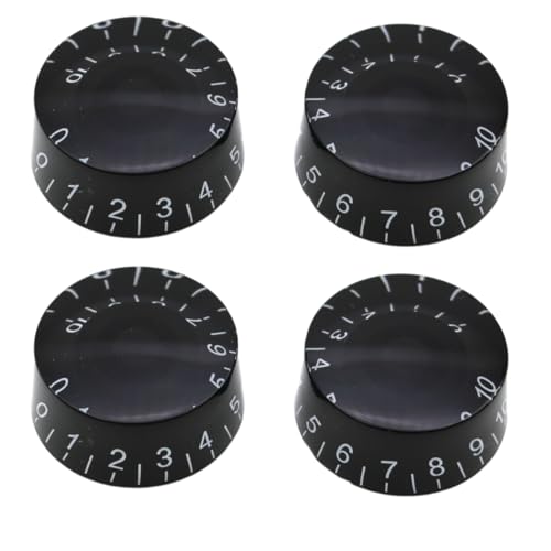 AITAIYA 4pcs Black LP Electric Guitar Knobs and Guitar Bass Speed Volume Tone Control Knob Metric LP Style Electric Guitar Parts Replacement Set of 4Pcs Black