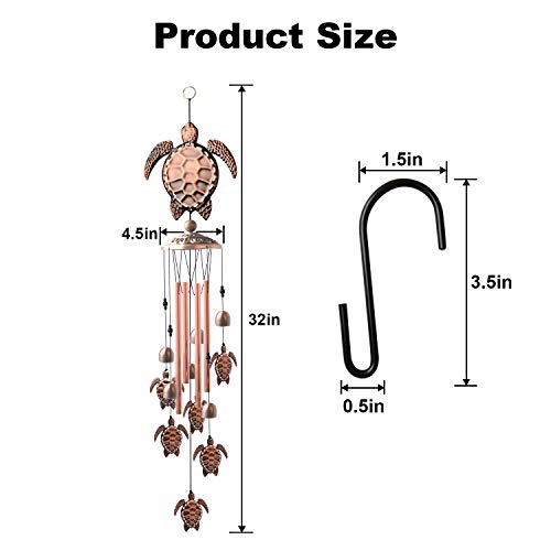 Turtle Wind Chimes Outdoor, Sympathy Retro ,Windchimes Unique Outdoor Clearance, Gifts For Mom Gift Windchime Wind Chimes Garden Party Outdoor Outdoor With S Hook Hooks Indoor And Outdoor Decorations. #TOP4