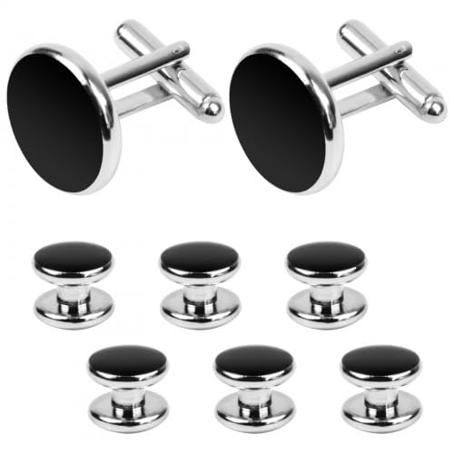 Zimoer 8 Piezas Gemelos y Tachuelas, Gemelos para Hombre, Conjunto Camisa Tachuelas y Gemelos, para hombre, camisas, esmoquin, regalo de boda