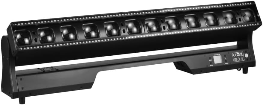 IMRELAX 12X40W LED RGBW Zoom Beam Wash Moving Head Light with 144pcs 0.3W 5050 LEDs Strobe Linear Beam Light Fixture for DJ Disco Stage Events