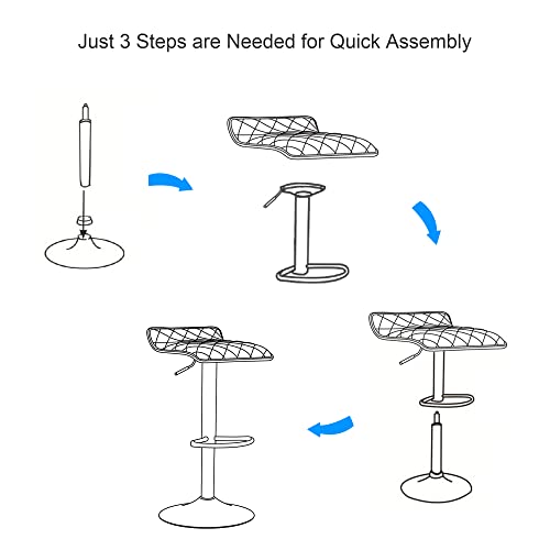 Vecelo Adjustable Bar Stools, Bar Height Stools For Kitchen Counter, Bar Stools Set Of 2, White #TOP6