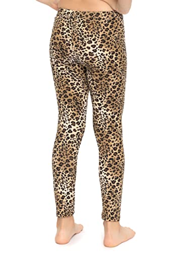 Oh So Soft Girl's Leggings Brown Cheetah Large #TOP2