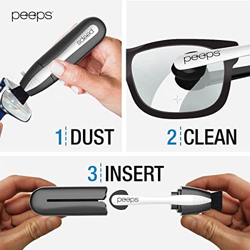 Image of CarbonKlean Peeps Eyeglass Lens Cleaner - Efficient and Durable Carbon Microfiber Technology - Exclusively Used by NASA - 500 Uses (Injected Black)