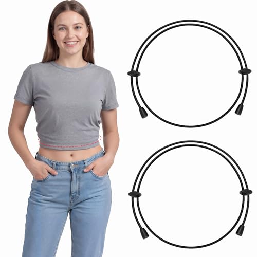 Balteus 2Pcs Adjustable Top Tuck Band No-Slip Elastic Crop Top Band for Women Shirt & Hoodie Hack for Parties & Daily Wear