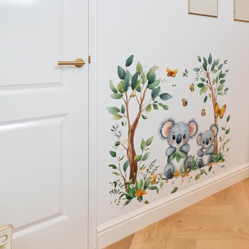 Vinilo decorativo adhesivo Koala familia acuarela para pared miniatura 4