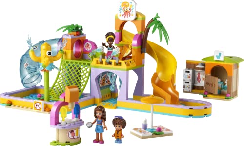 Image of LEGO 41720 Friends The Water Park, Summer Buildable Toy for 6 Year Olds with Mini Dolls, Slides and Aquarium, Birthday Gift Idea