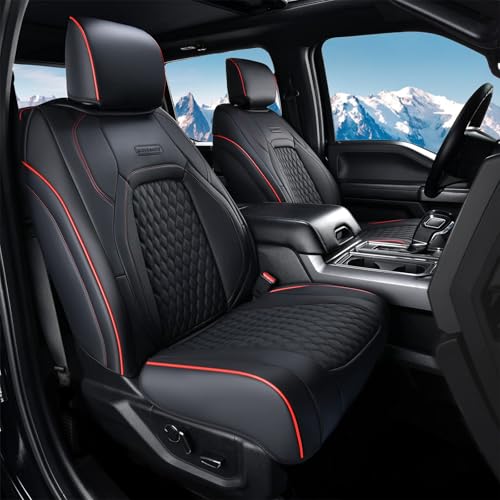 Coverado Seat Covers Dodge RAM 1500, Curved Front Waterproof Leatherette Seat Covers…