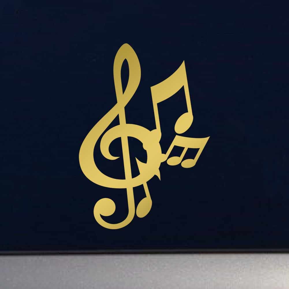 Music Note Cluster 7 inch Gold Indoor Outdoor Vinyl Decal